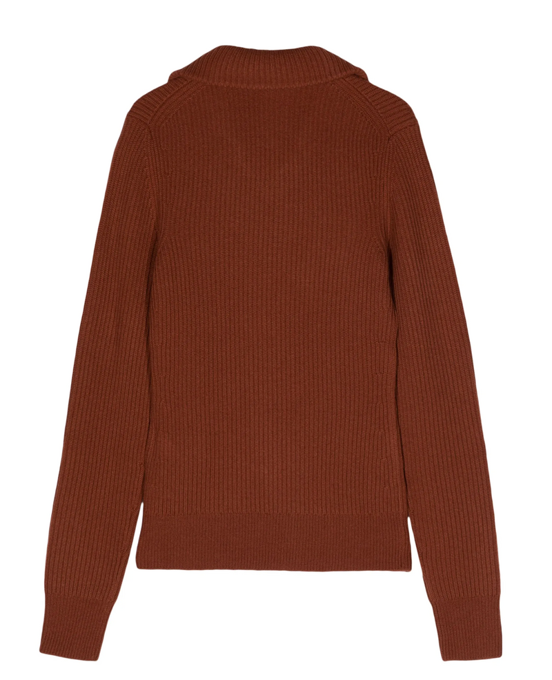 Victoria Beckham Cashmere Blend Spread-Collar Ribbed Jumper