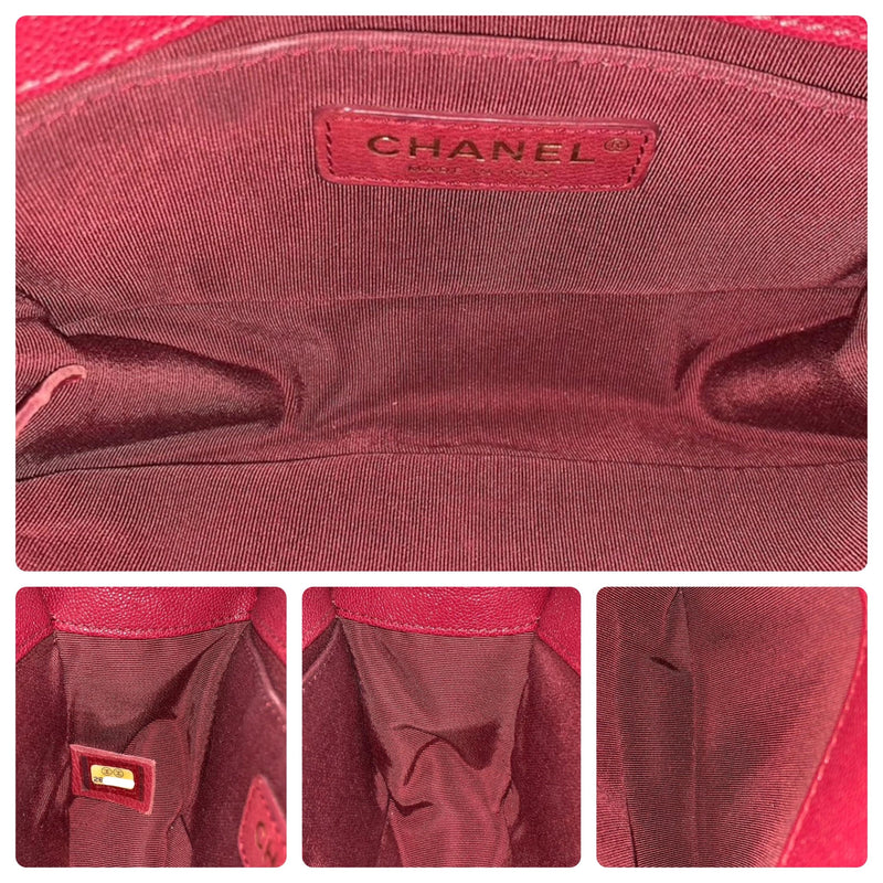 Chanel Red Caviar Leather Small Boy Bag