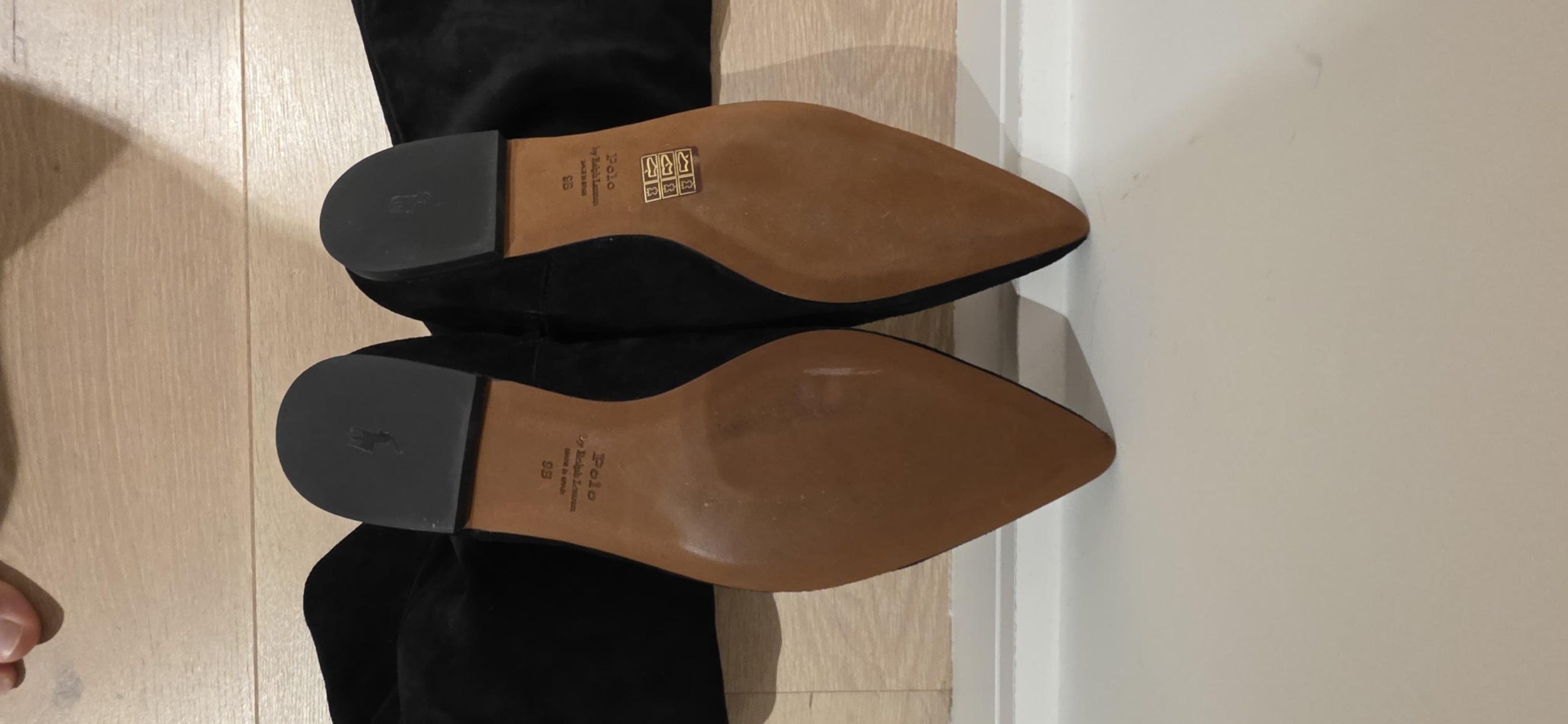 Ralph Lauren Polo Long Black Suede Boots