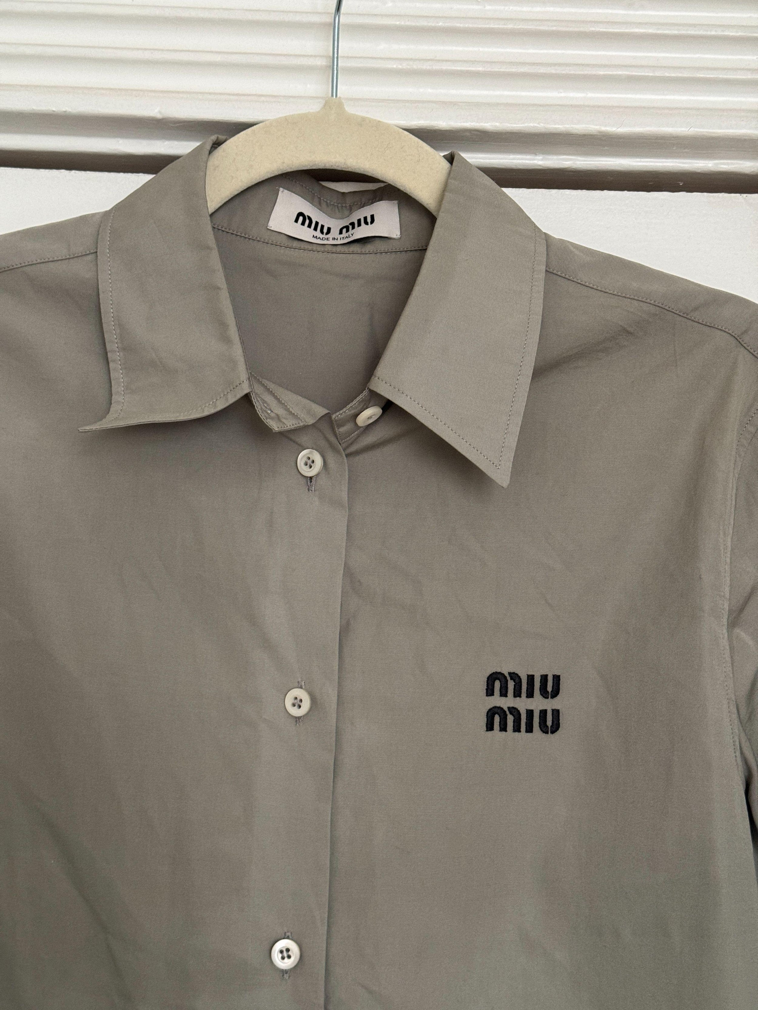 Miu Miu Grey Logo Detail Shirt
