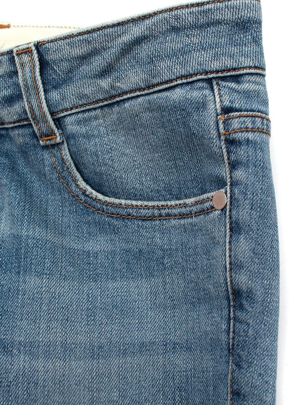 Light Blue Frayed Detailed Denim Jeans