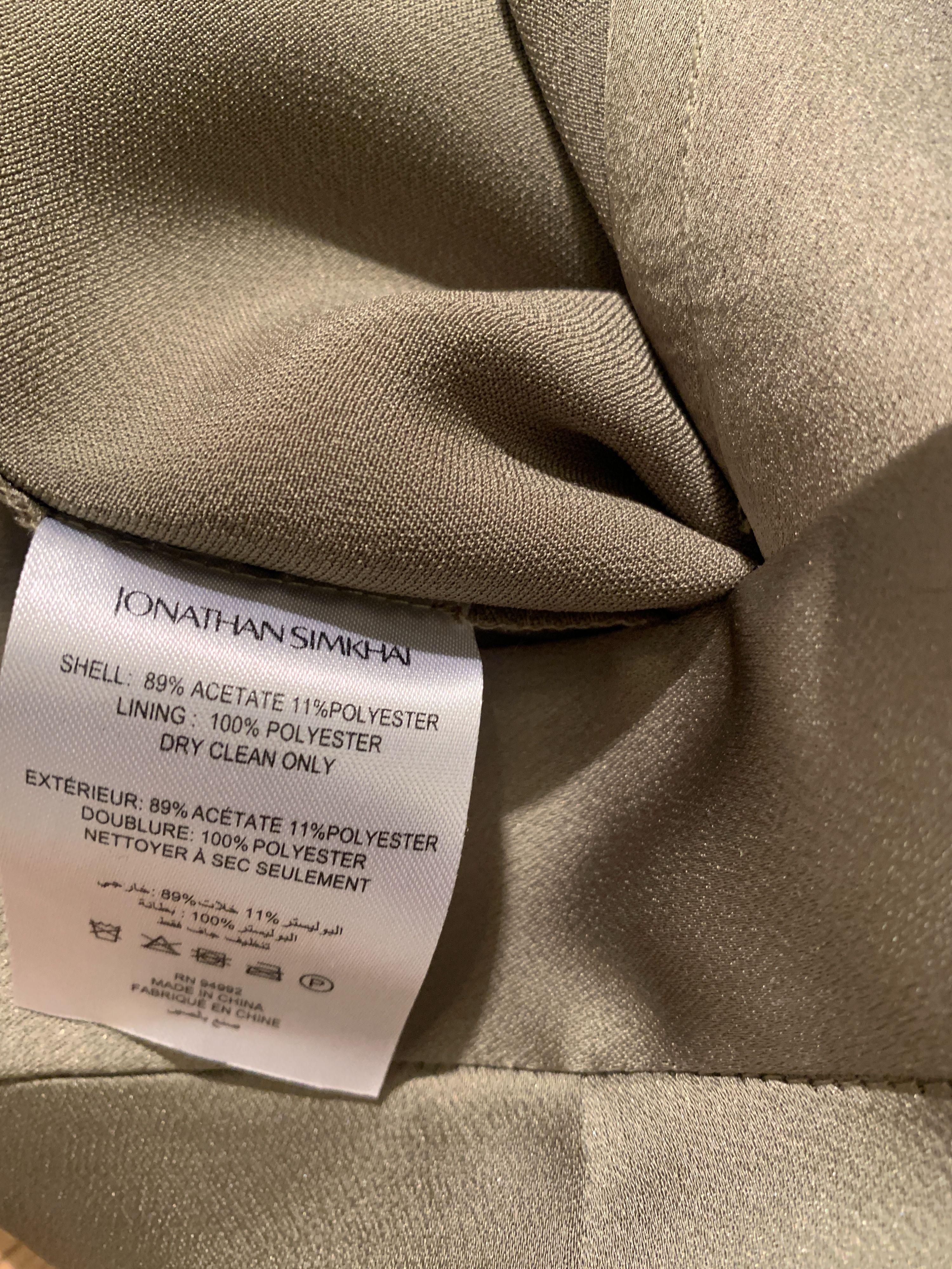 Jonathan Simkhai Olive Satin Cargo Pants