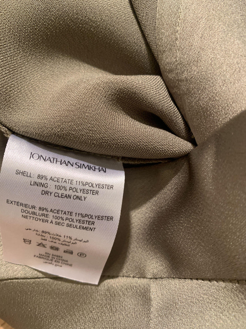 Jonathan Simkhai Olive Satin Cargo Pants