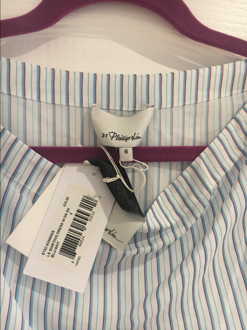 3.1 Phillip Lim Women's Blue Striped Shirt Dress