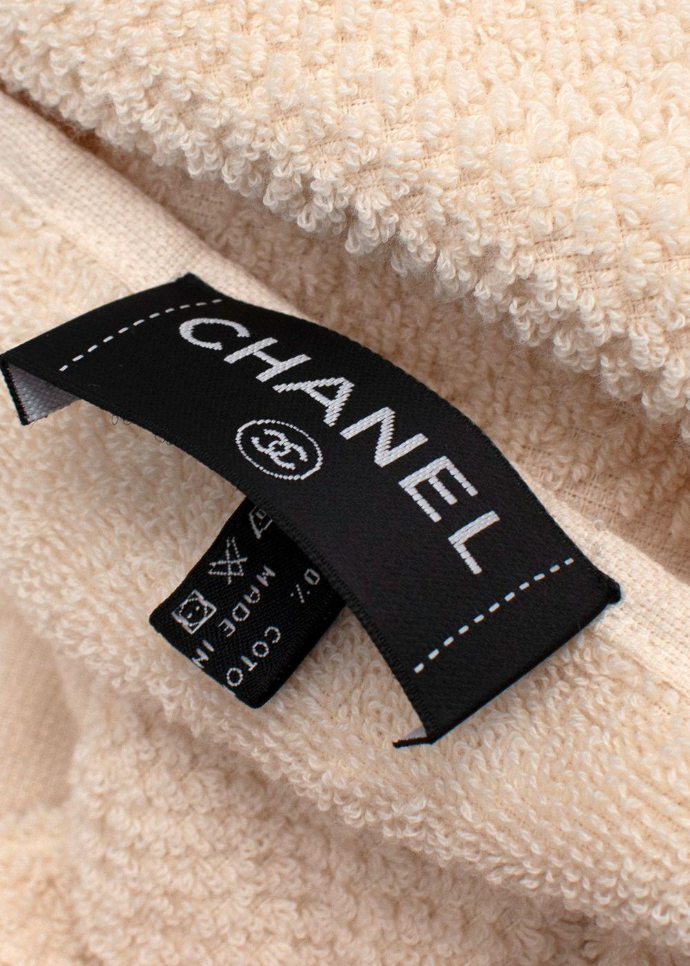 Chanel Beige Cotton Beach Towel