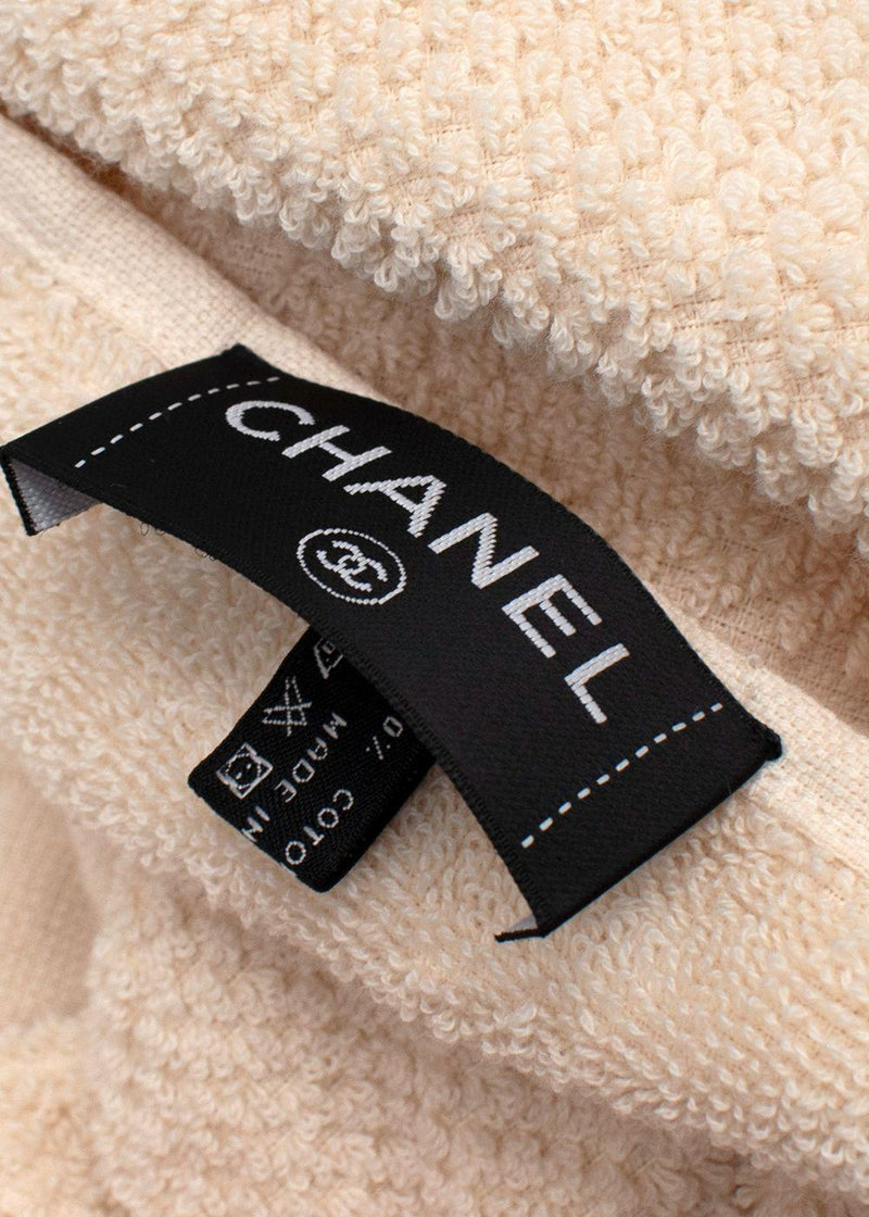 Chanel Beige Cotton Beach Towel