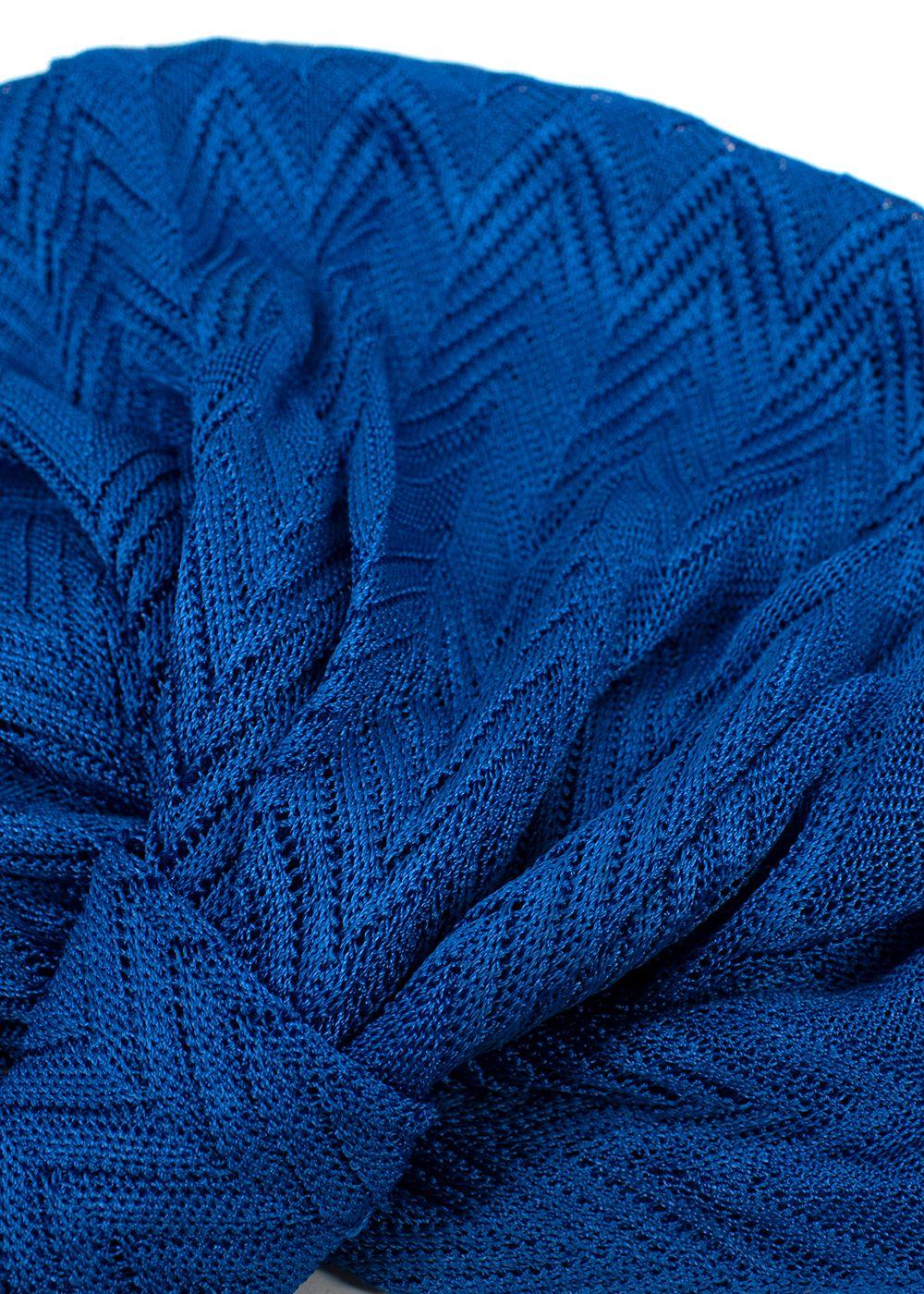 Missoni Blue Zig-zag Knit Turban