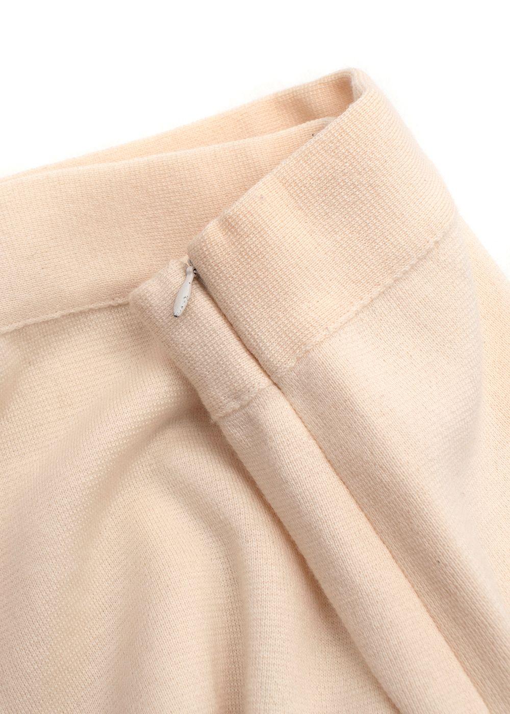 Oscar De La Renta Beige Knit Trousers