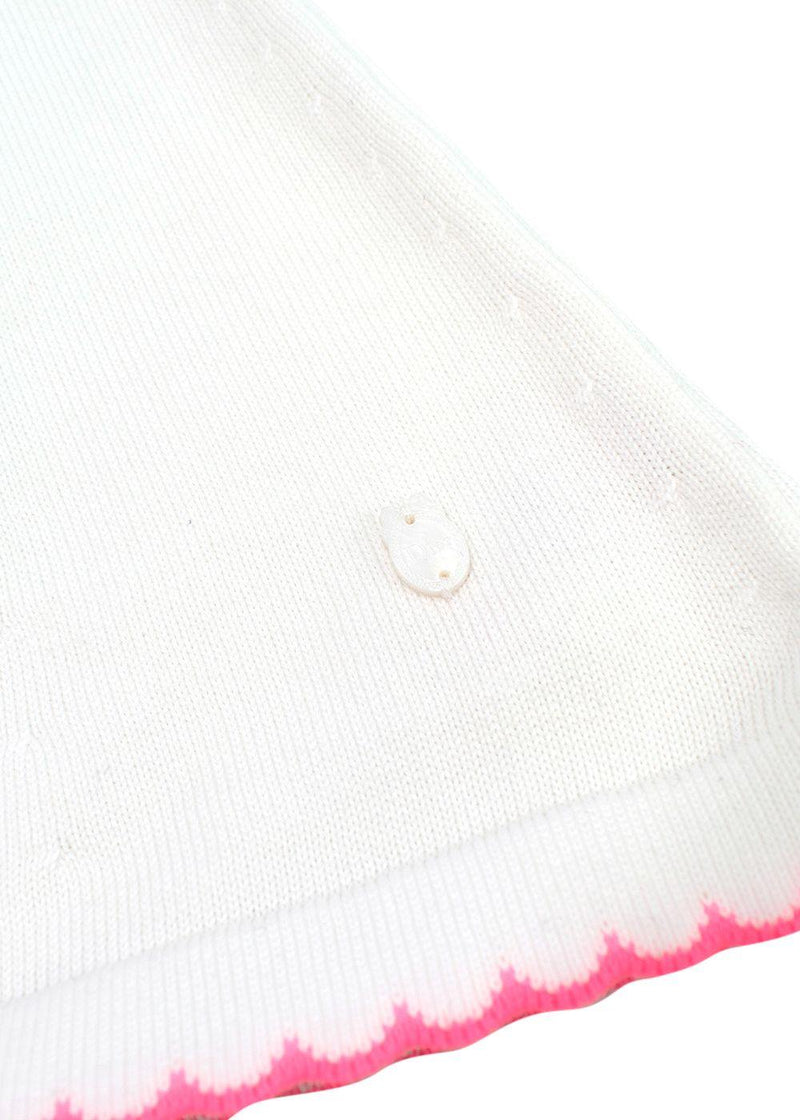 Baby Dior White & Pink Strawberry Embroidery Cardigan and Dress Set