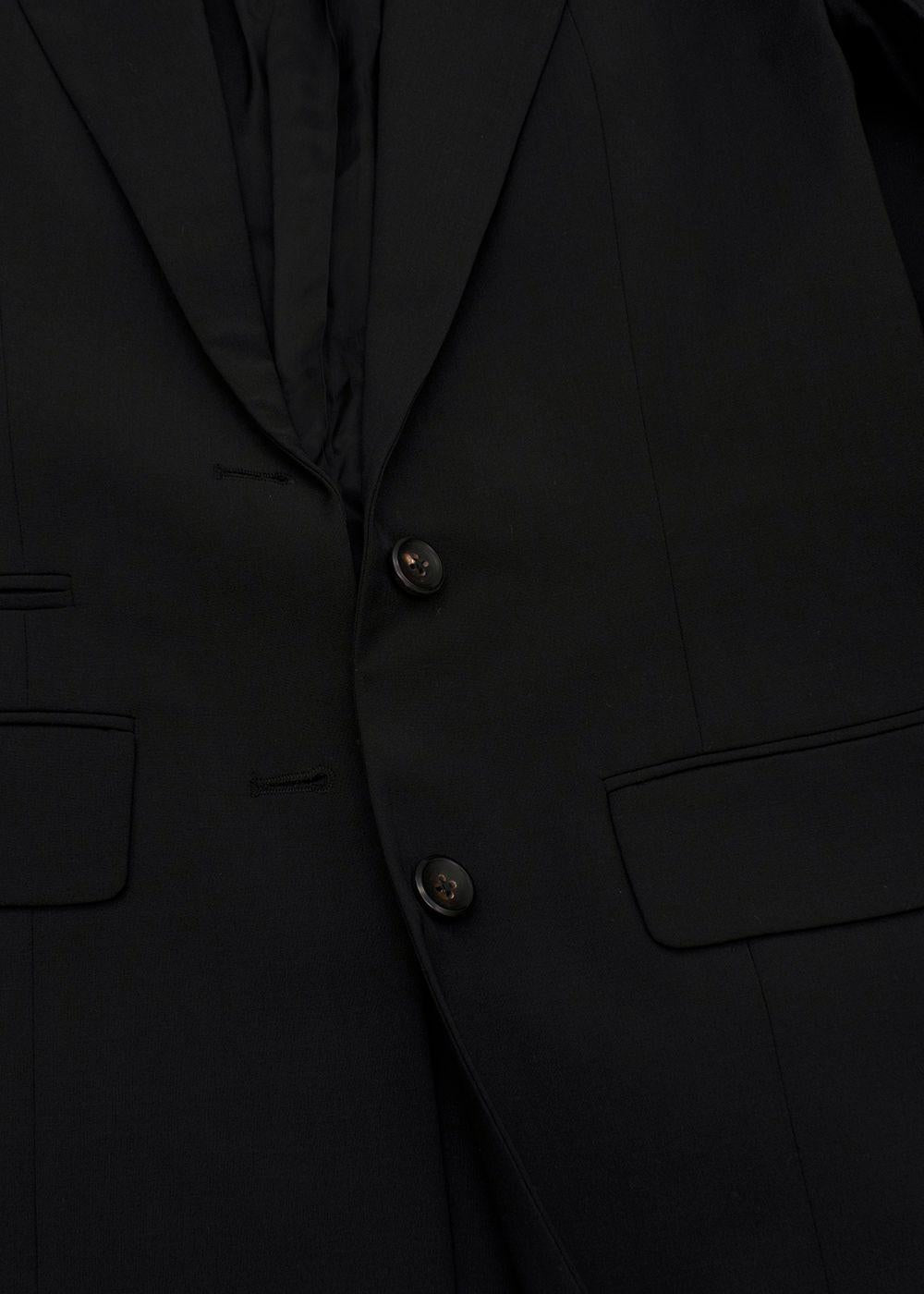 Black Longline Single-Breasted Blazer / Jacket