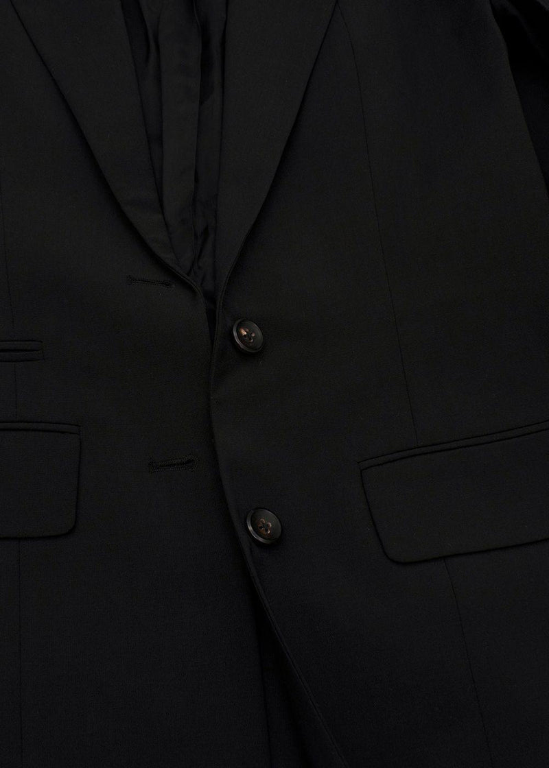 Black Longline Single-Breasted Blazer / Jacket