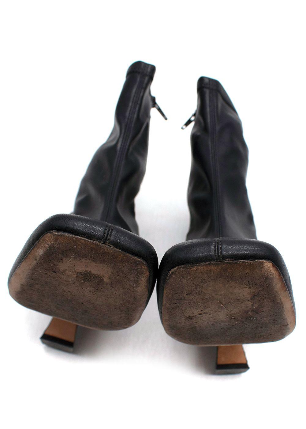 A.W.A.K.E Mode Black Leather Ankle Boots