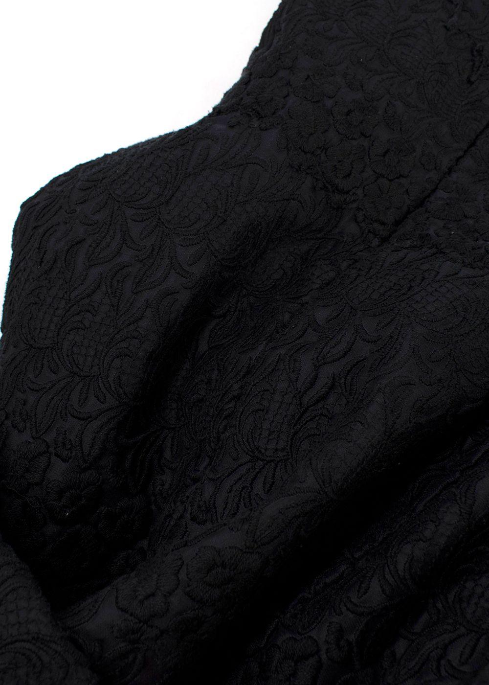 Giambattista Valli Black Cloque Strapless Mini Dress