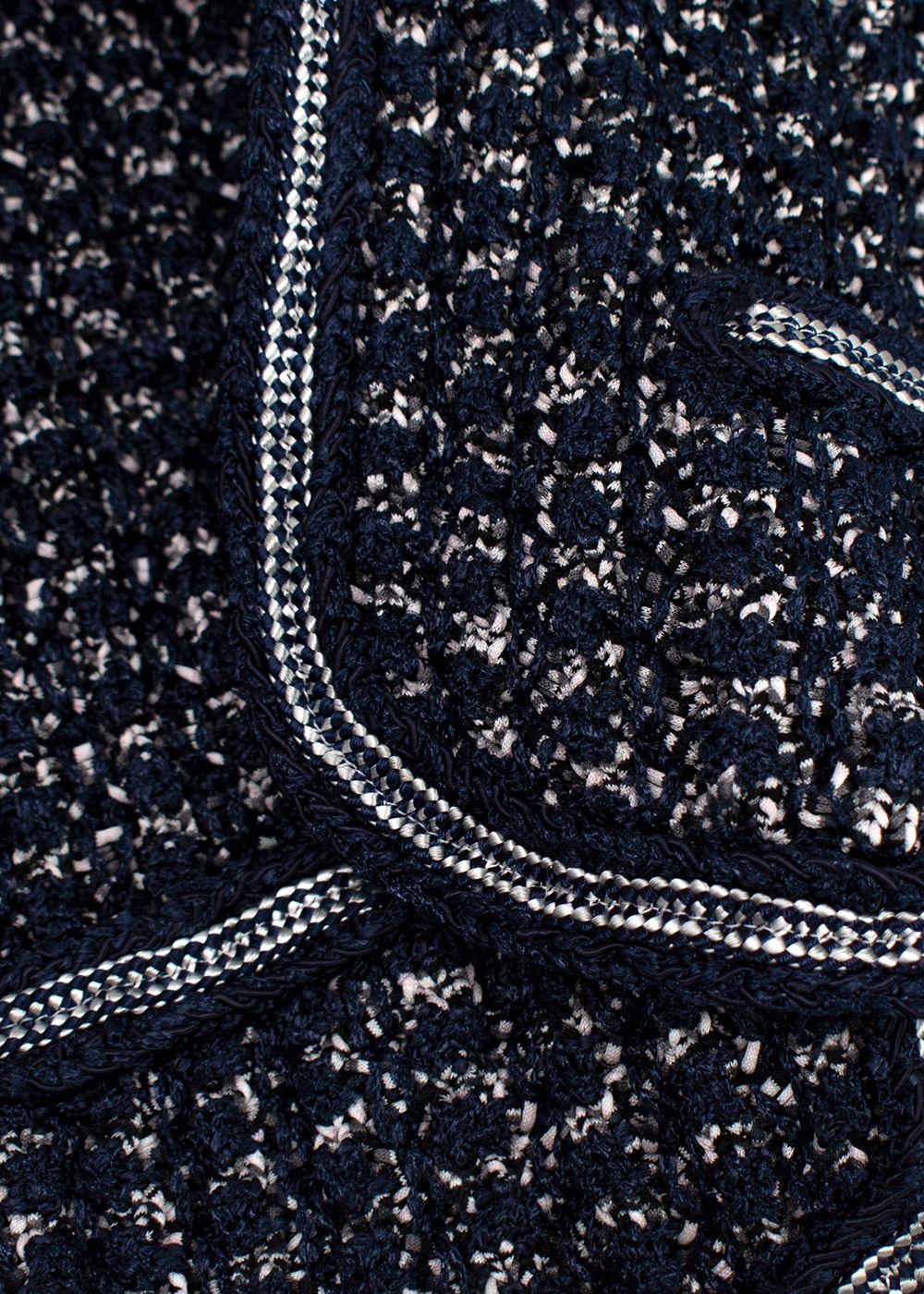 Chanel Navy Cotton Blend Knitted Cardigan