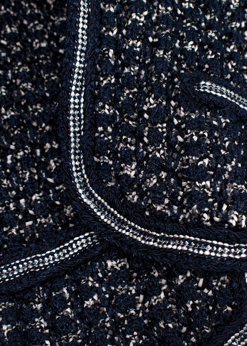 Chanel Navy Cotton Blend Knitted Cardigan