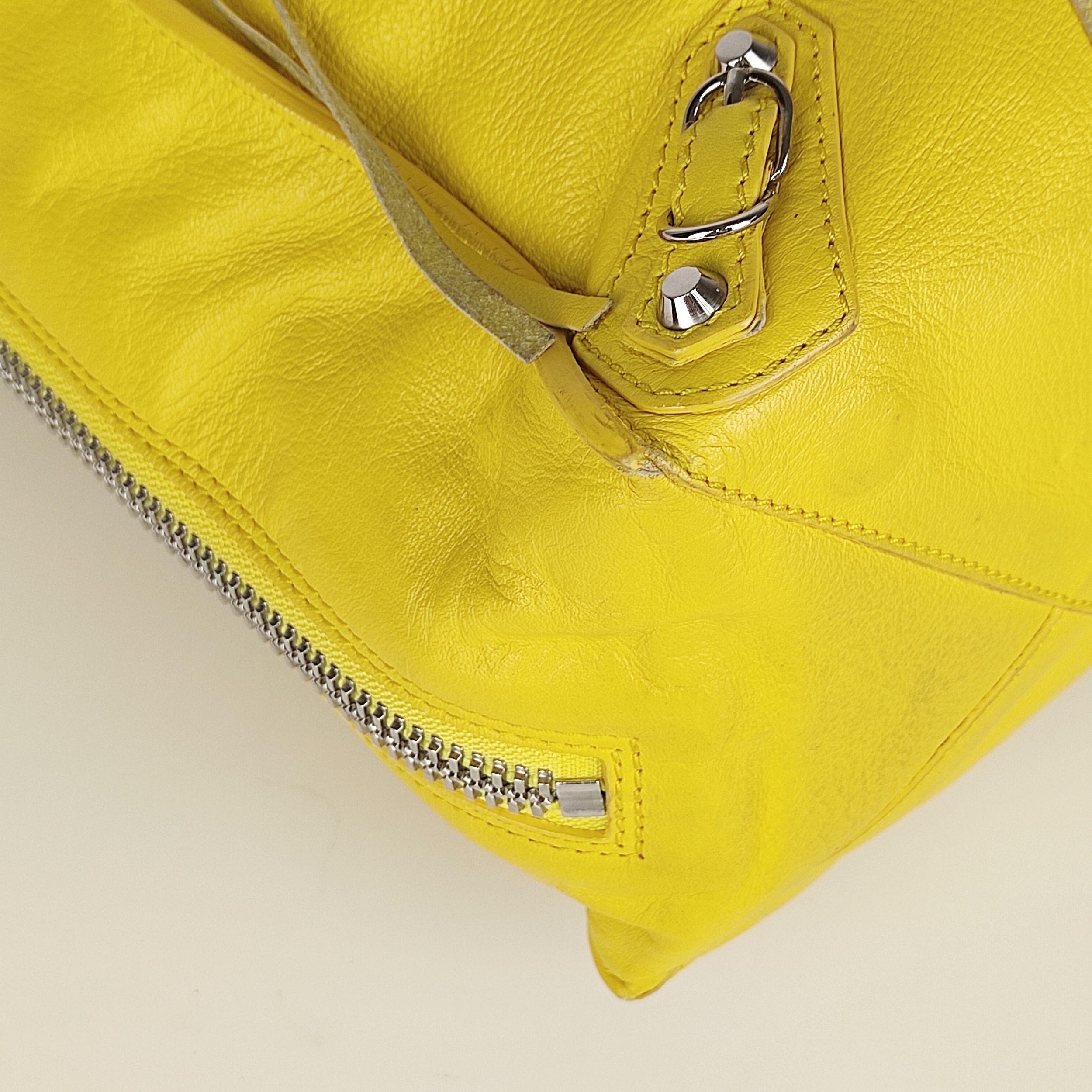 Yellow leather Papier tote bag