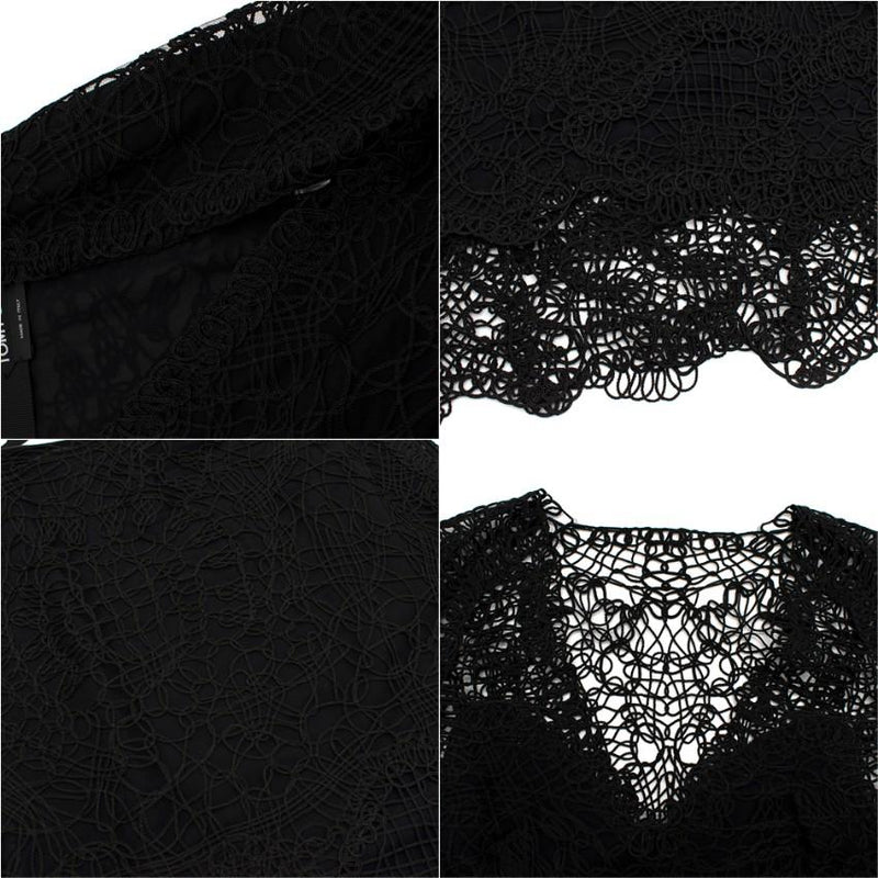 Tom Ford Black Crochet Top & Skirt