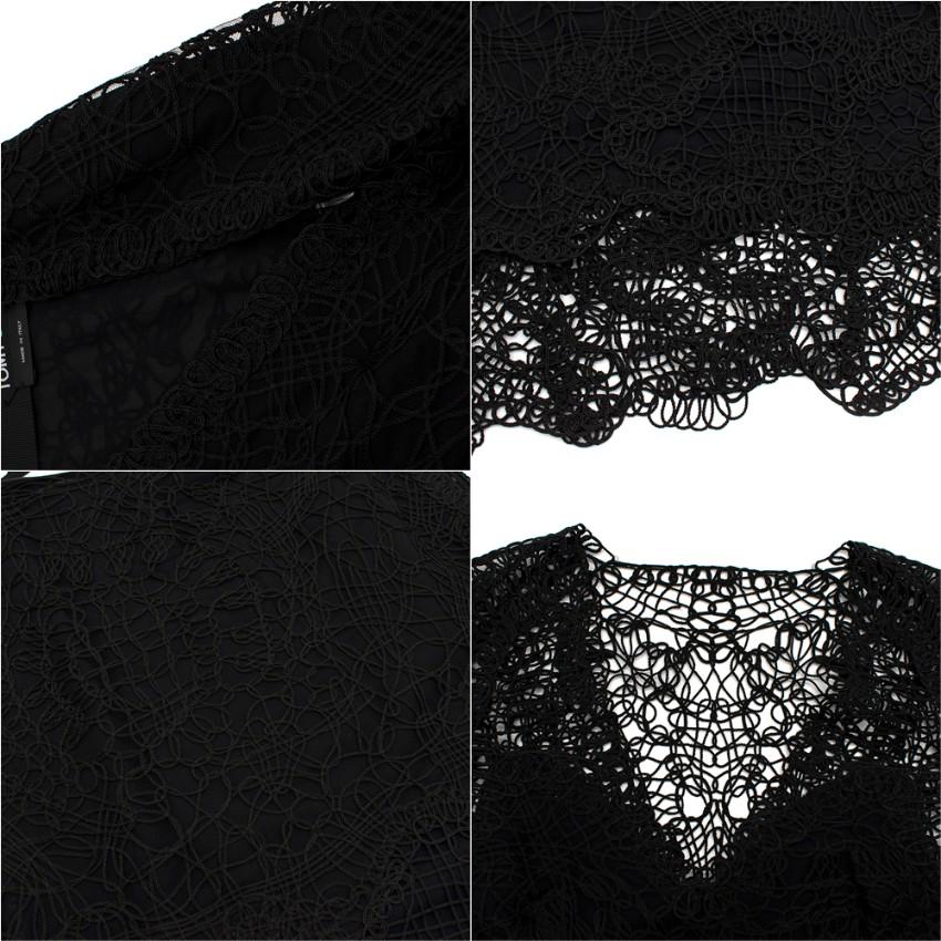 Tom Ford Black Crochet Top & Skirt