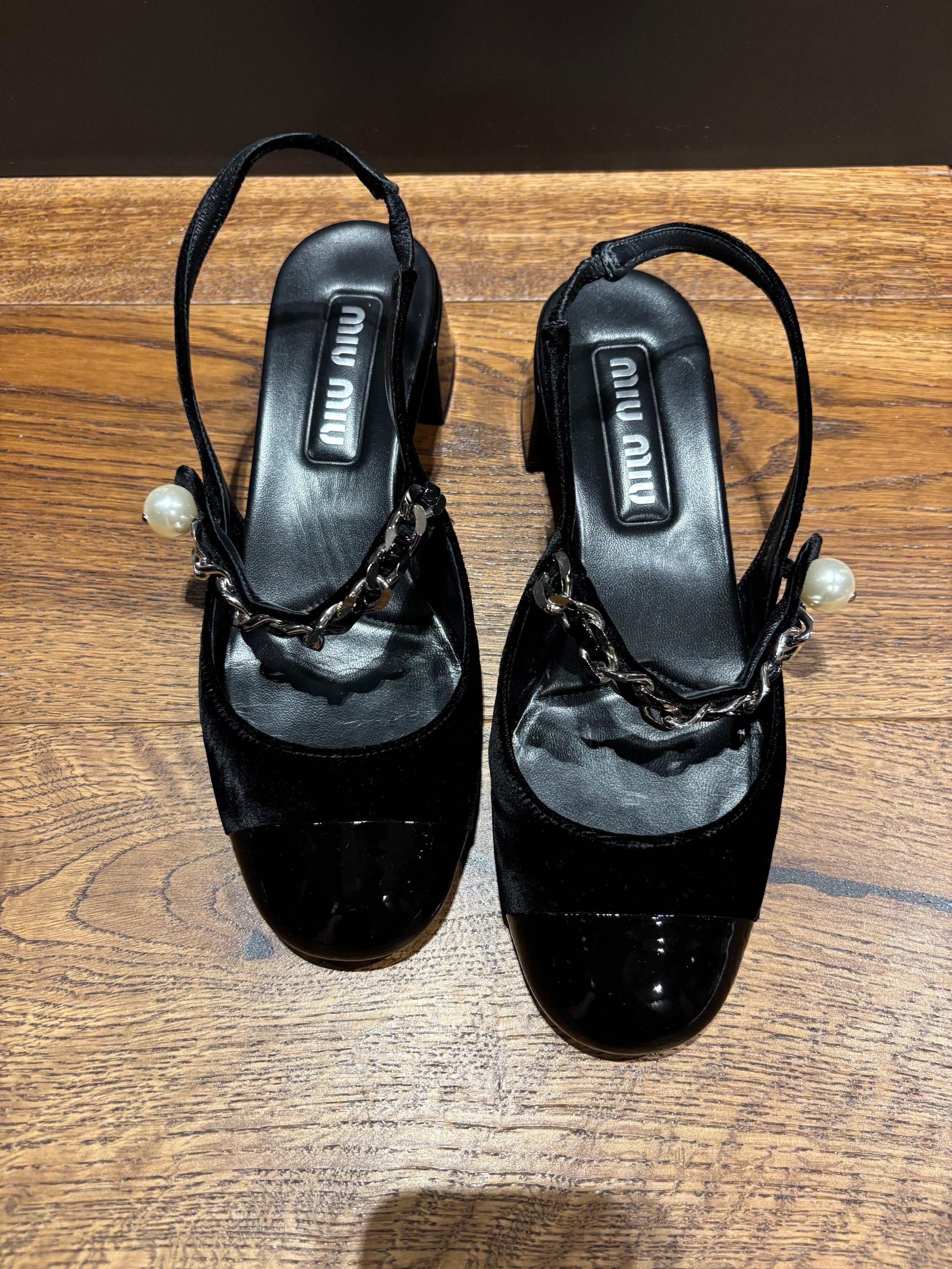 Miu Miu Black Slingback Pumps