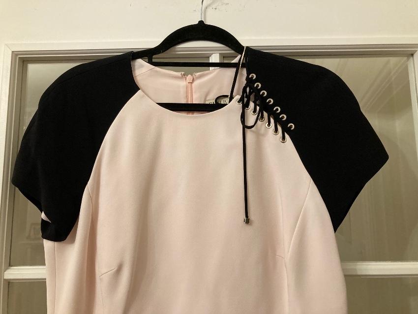 Emilio Pucci Lace-Up Shoulder Two Tone Dress