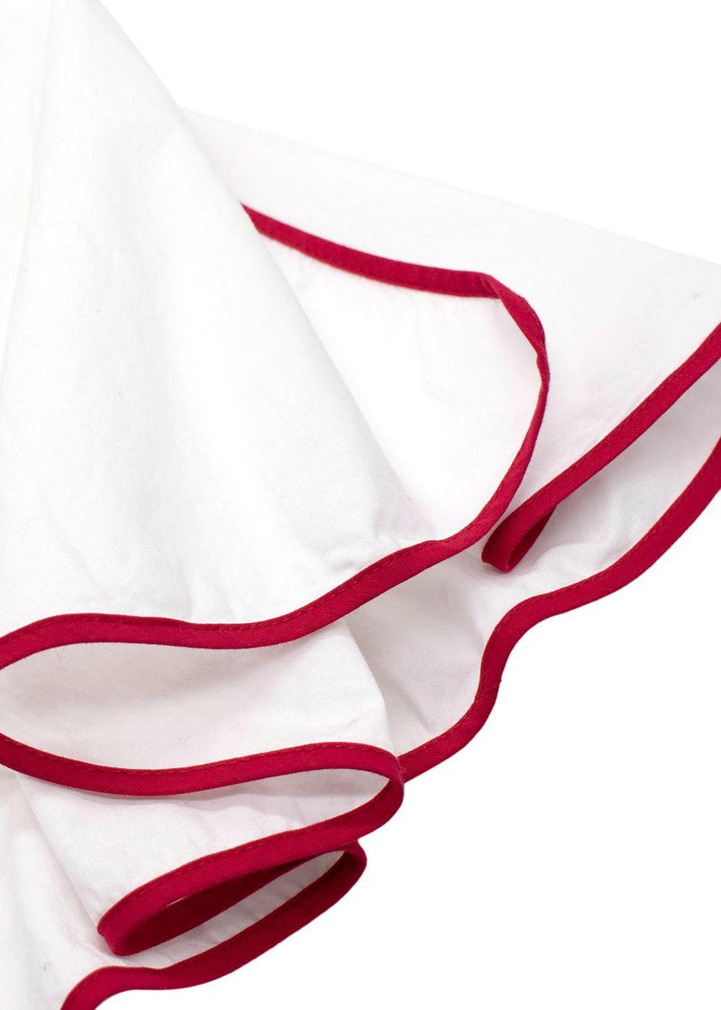 Loretta Caponi Embroidered Cotton Dress