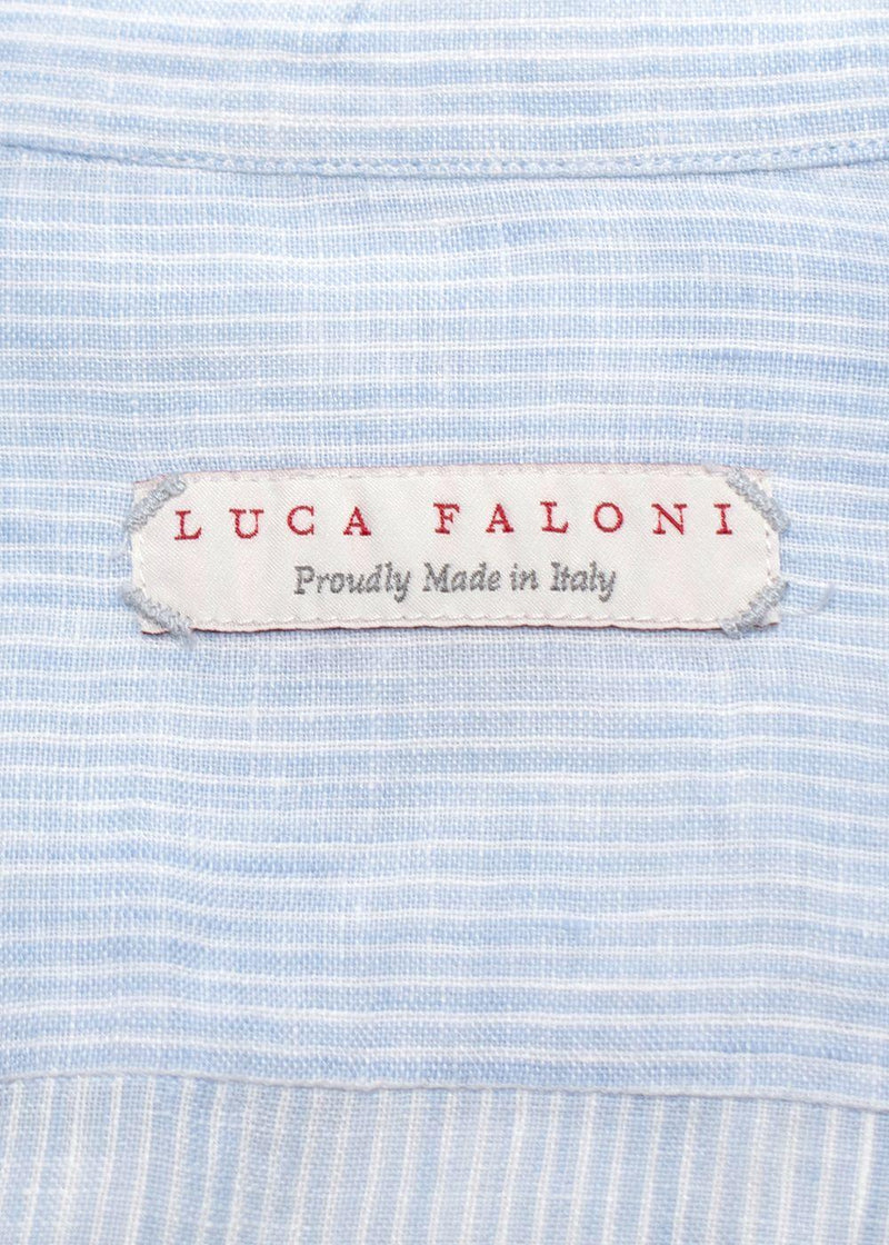 Luca Faloni Blue Fine Stripe Shirt