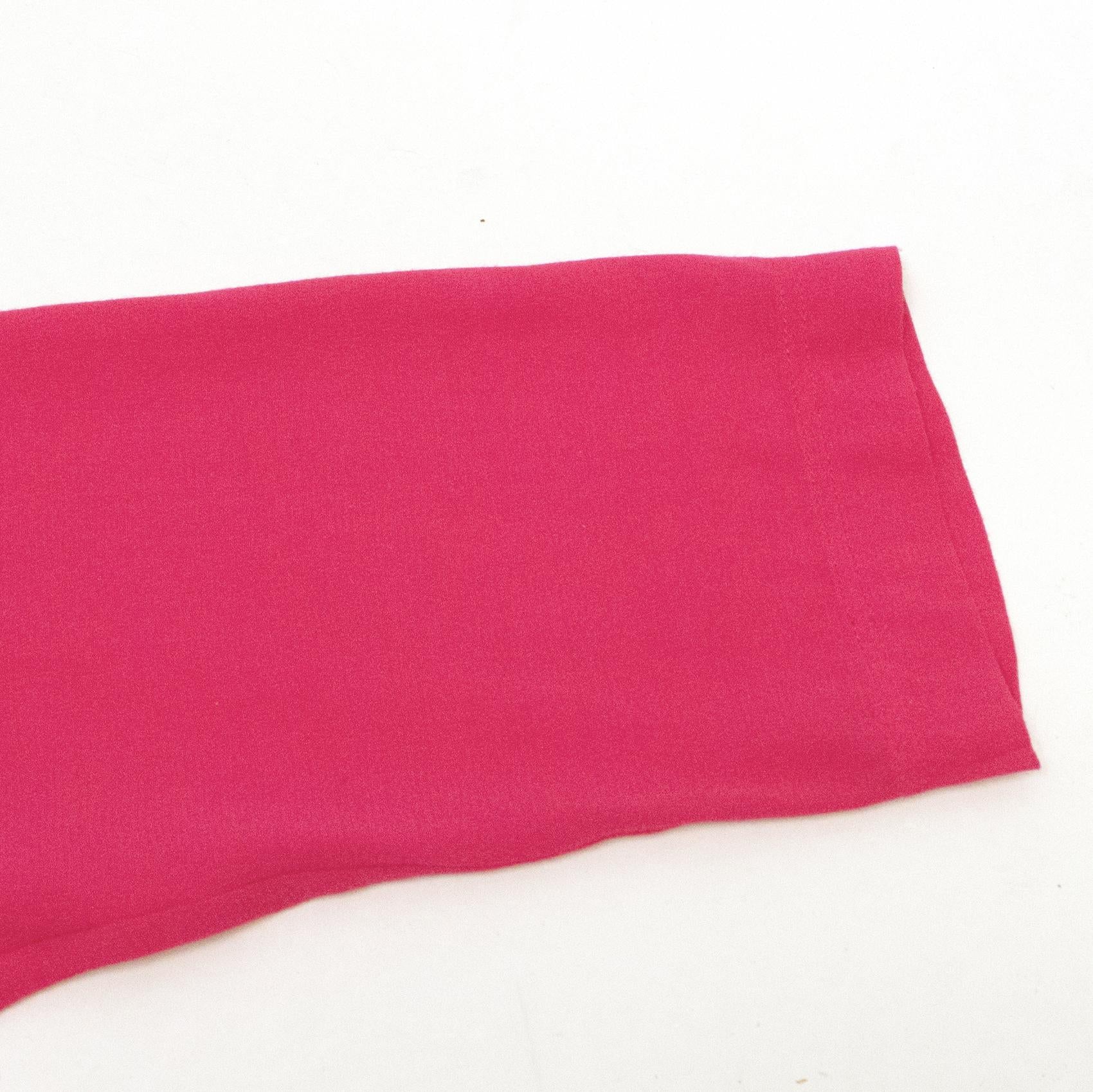 Iro Crossover Hot Pink Rayon Playsuit with Cropped Sleeves