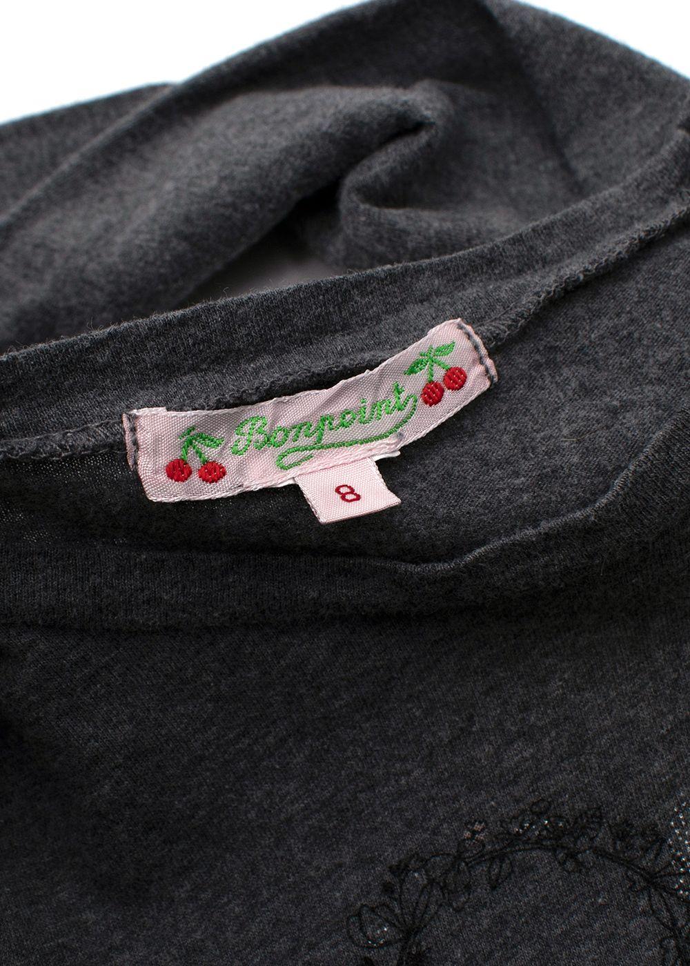 Grey Graphic Printed Long Sleeved Cotton T-Shirt