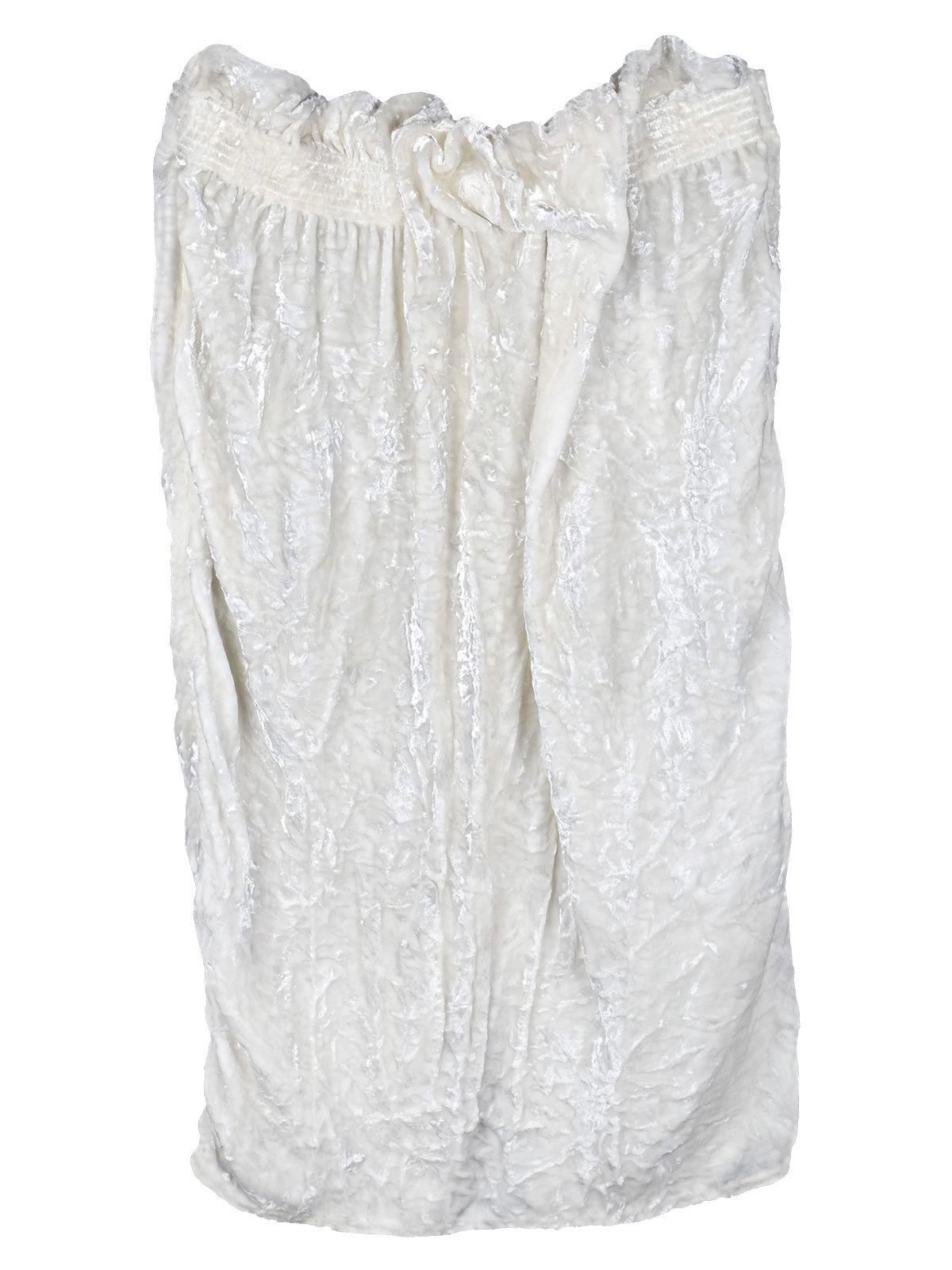 Ivory crushed velvet gathered skirt