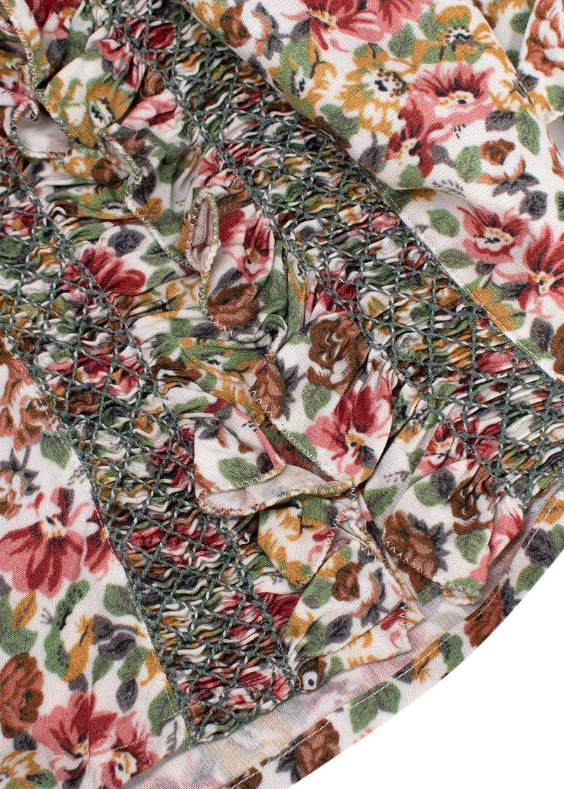 Loretta Caponi Floral High Neck Donatella Blouse