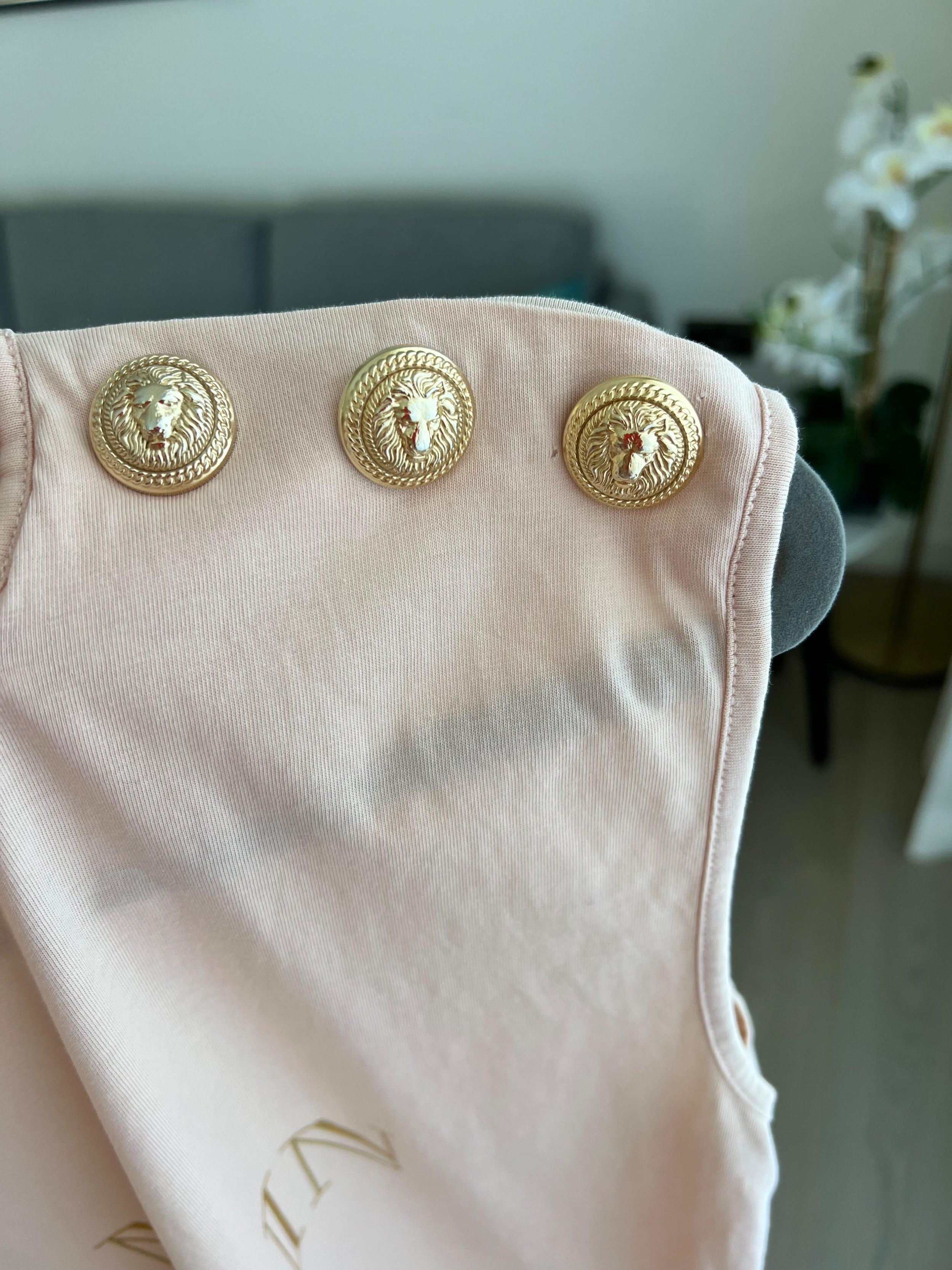 Pale pink cotton jersey logo T-shirt
