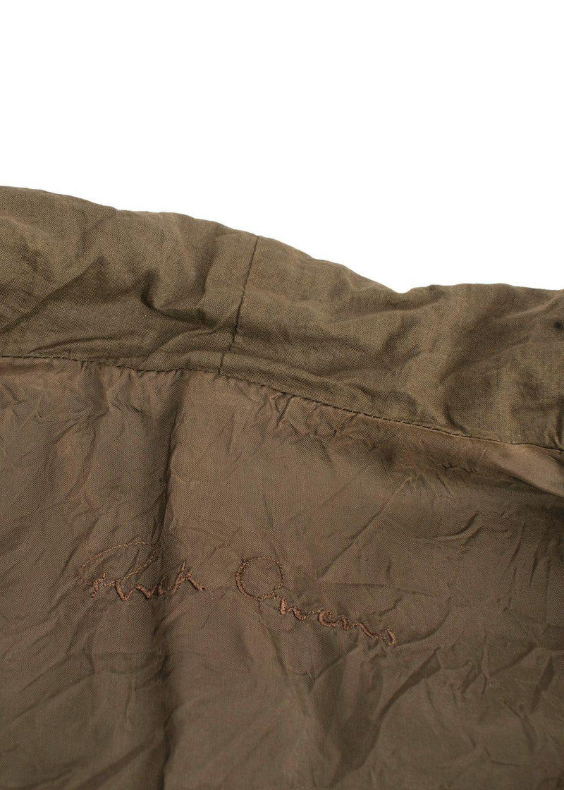 Rick Owens Khaki Suede Zip Jacket