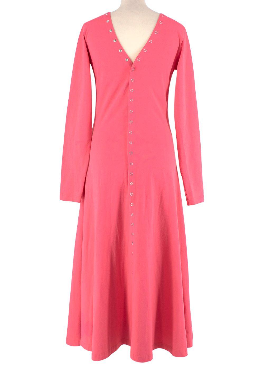 Coral Pink Midi Dress with Poppers