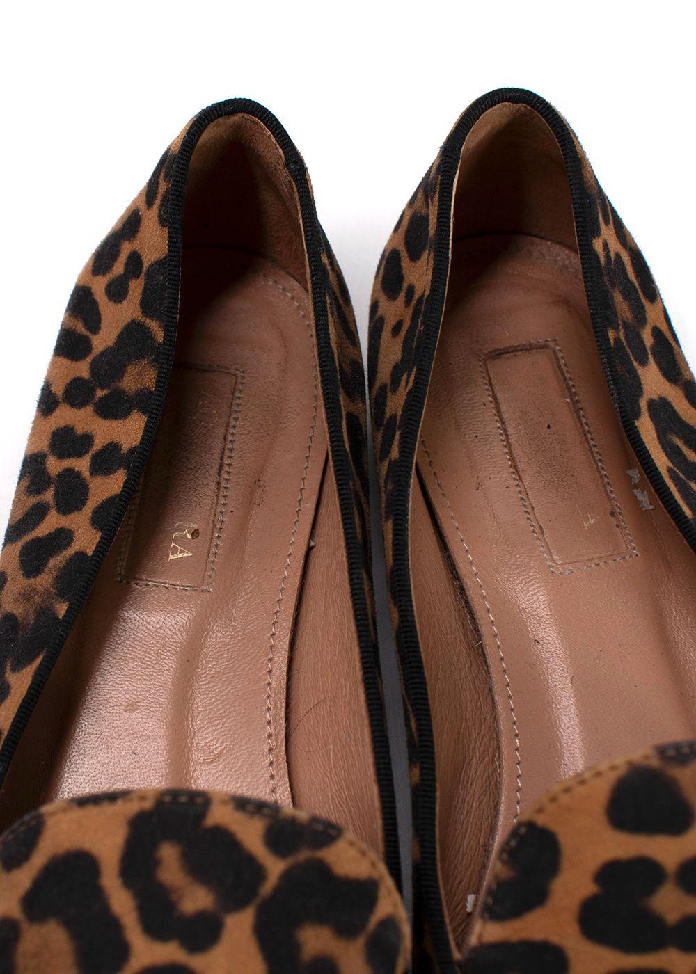 Aquazzura Leopard Print Suede Loafers