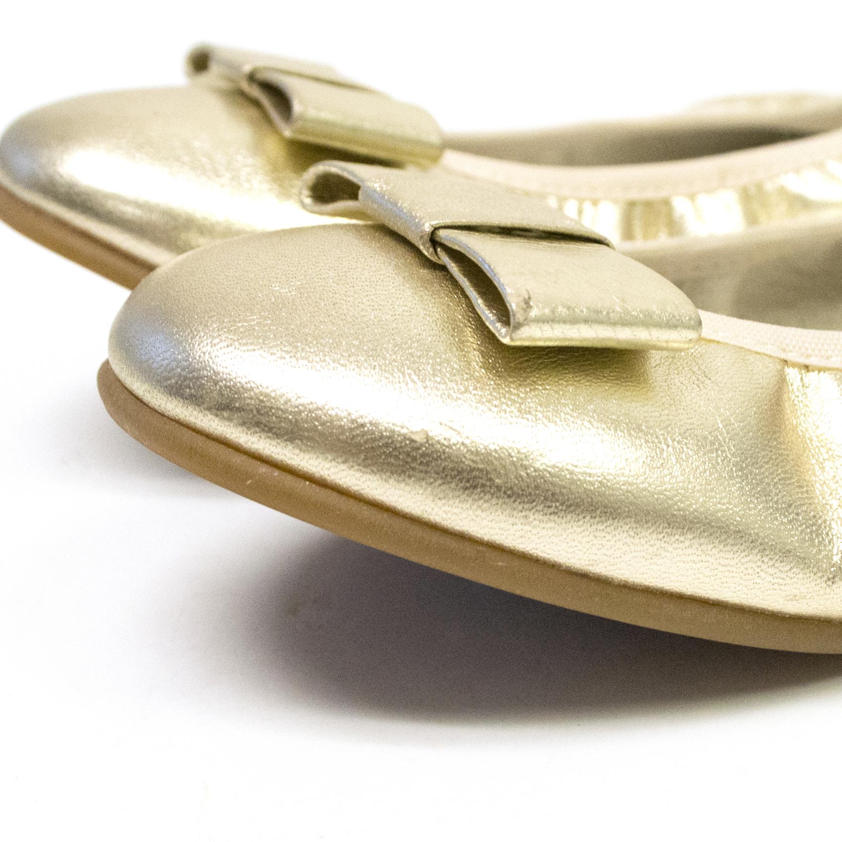 Equerry Metallic Gold Ballerina Shoes