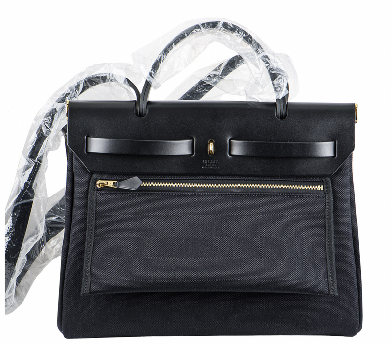 Hermès Noir/ Hunter Zip Retourne 31cm Herbag