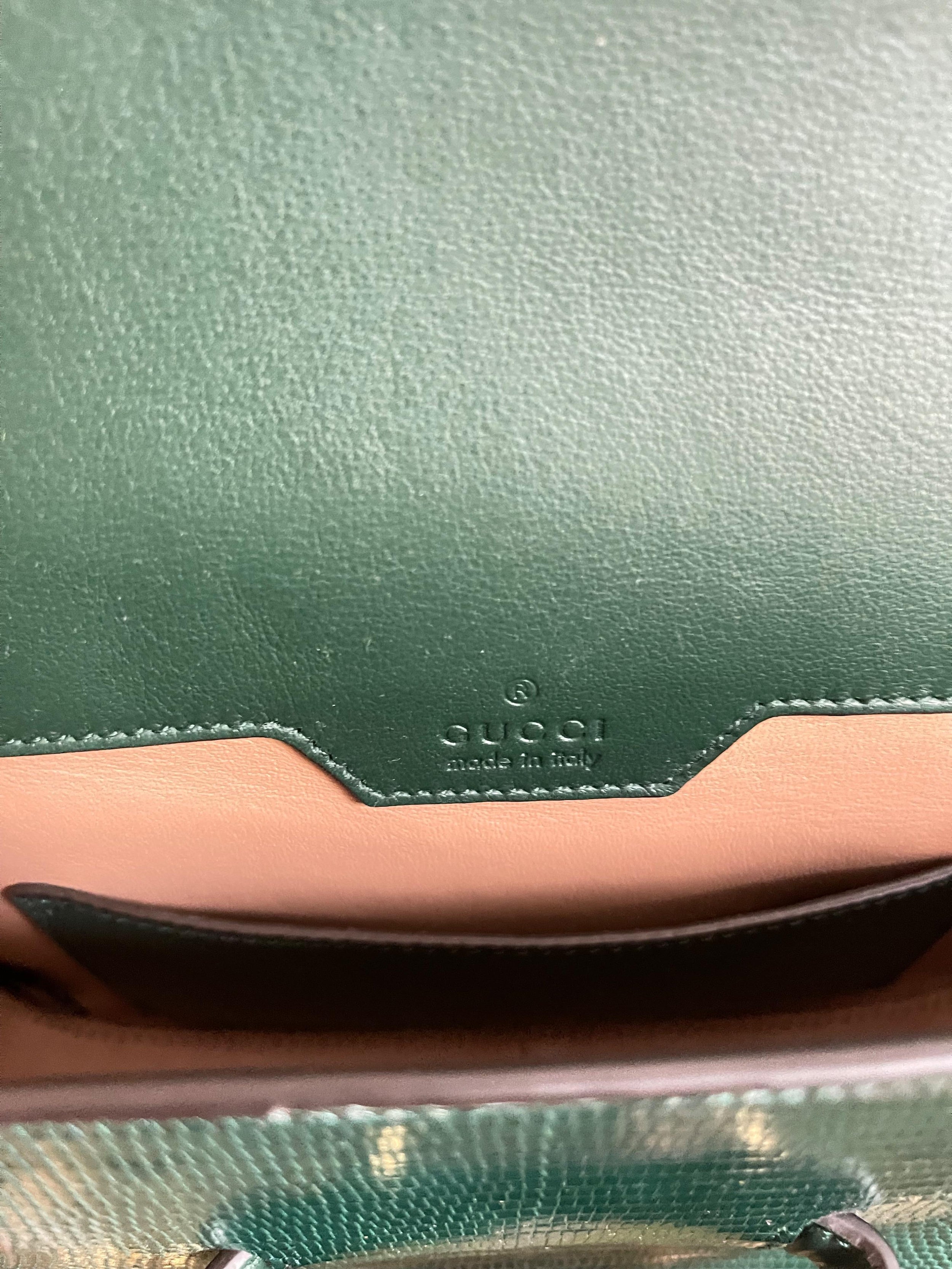 Gucci Emerald Green Horsebit 1955 Lizard Mini Bag