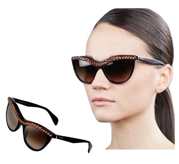 Prada Black Limited Edition Crystal Embellished Sunglasses