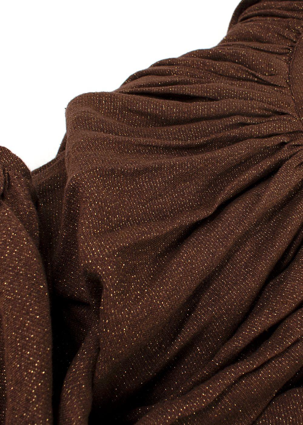 Lisa Marie Fernandez Lurex Linen Brown Dress