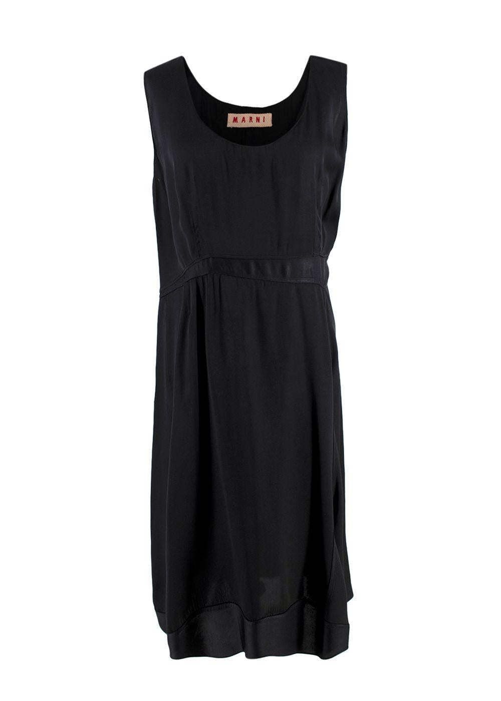 Marni Black Bias Cut Satin Dress