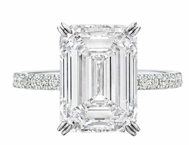 Verde 5ct IGI Certified Lab Grown Emerald Cut Diamond Ring