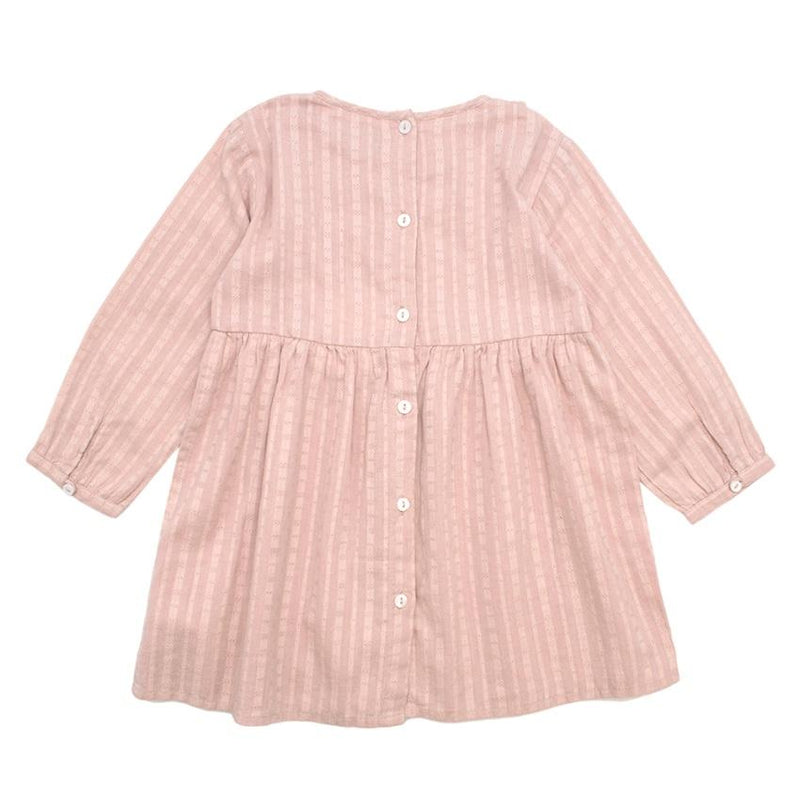 Bonnet a Pompon Pink Long Sleeve Patterned Dress