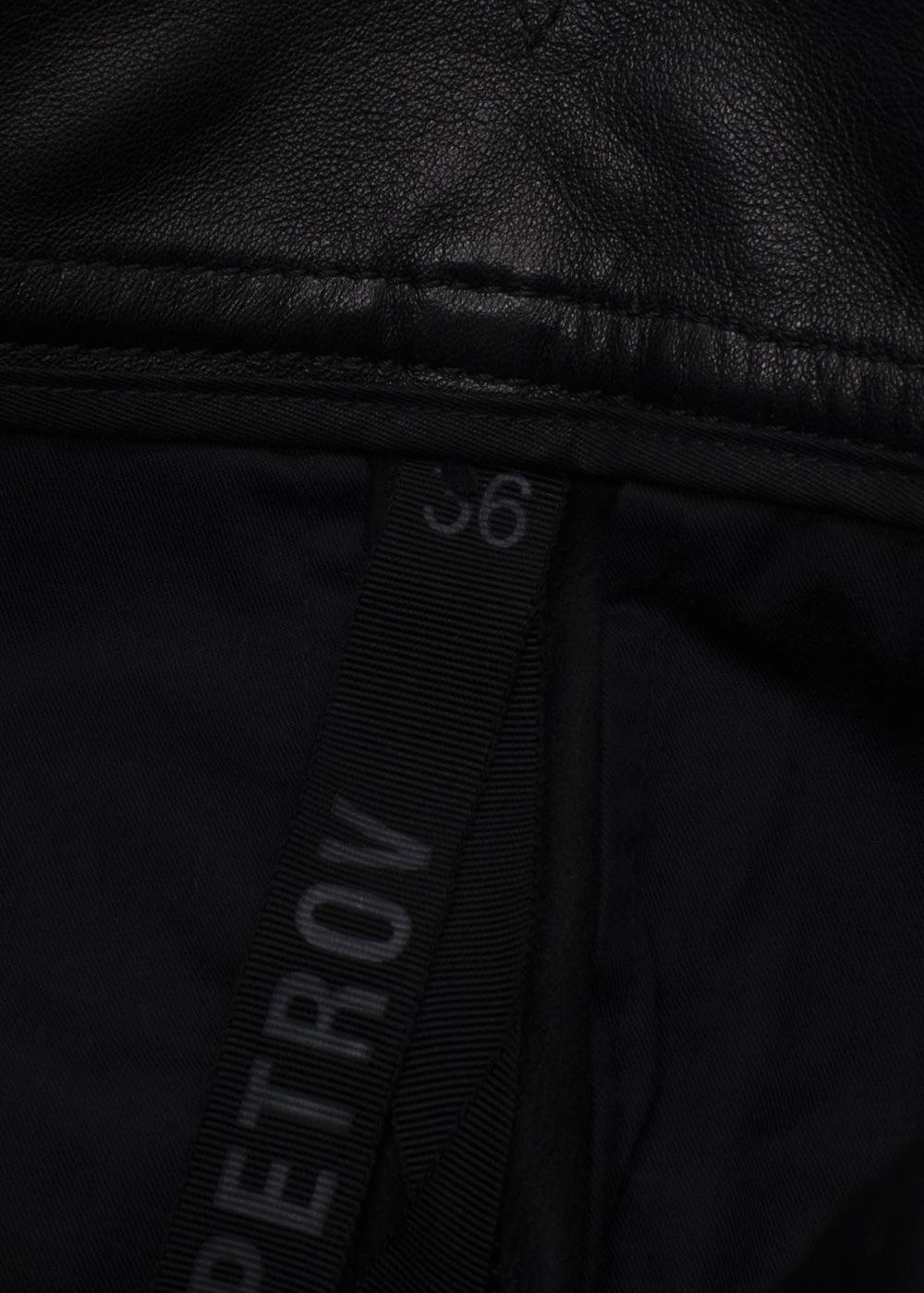 Petar Petrov Black Haena High-Waisted Leather Trousers with Belt Detail