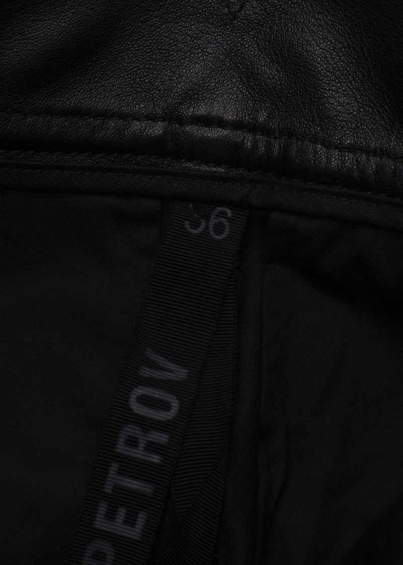Petar Petrov Black Haena High-Waisted Leather Trousers with Belt Detail