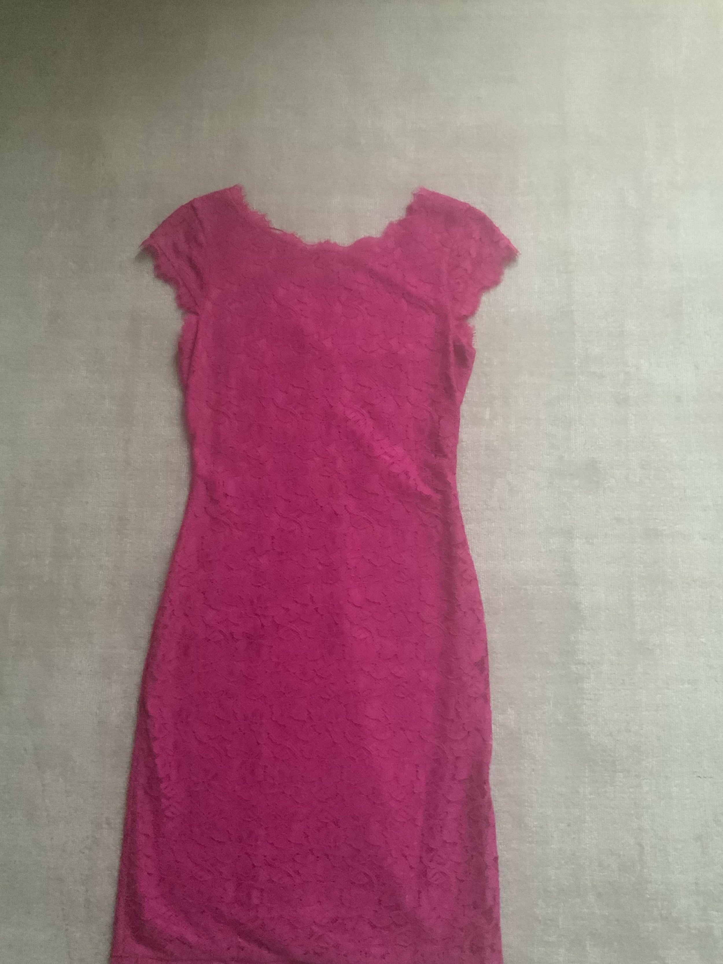 DVF Hot Orchid Barbara Lace Dress