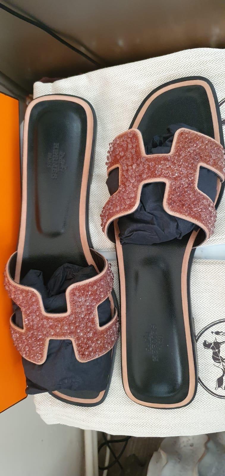 Hermes Embellished Oran Sandals