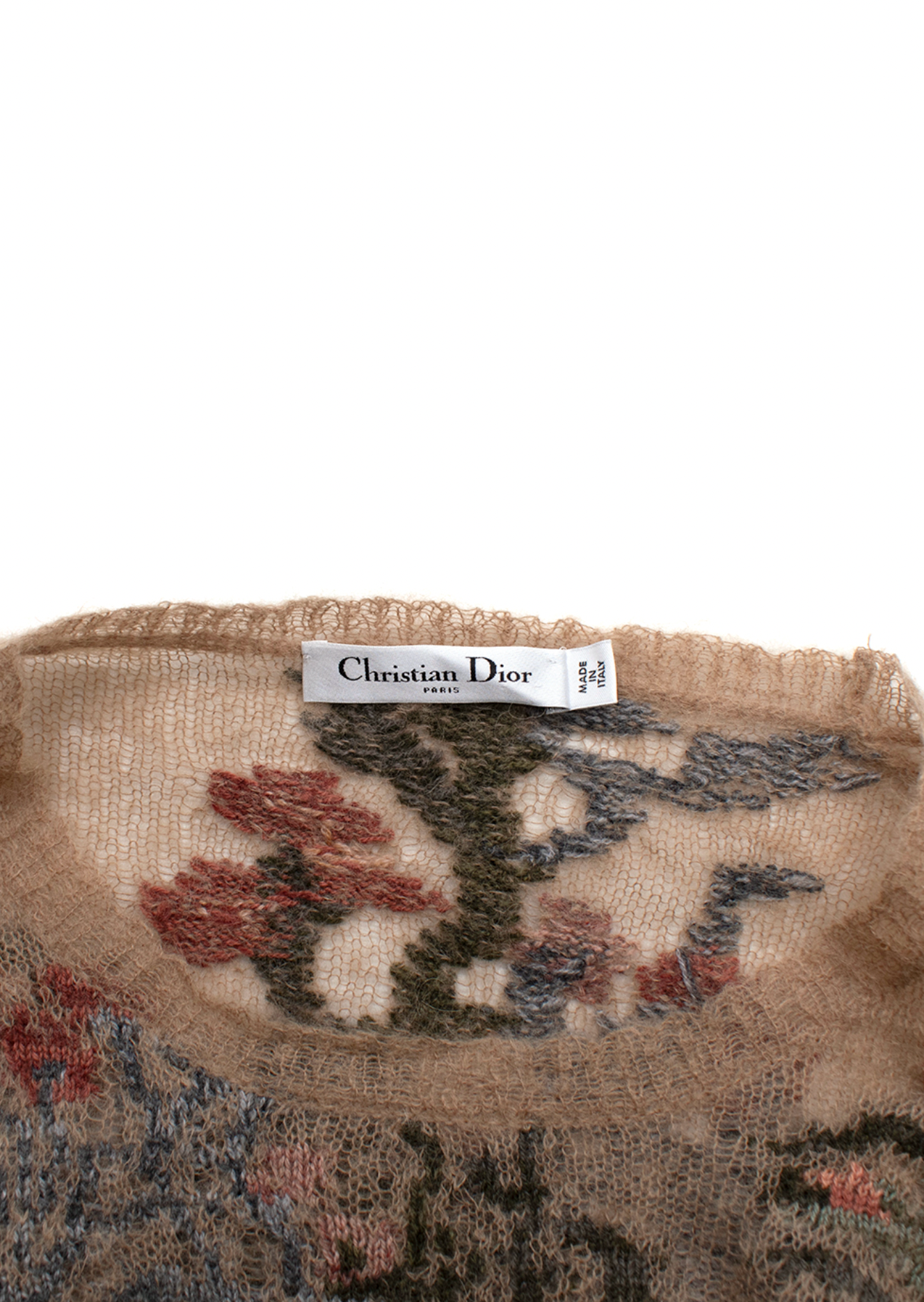 Dior  Beige Floral Mohair Blend Jumper
