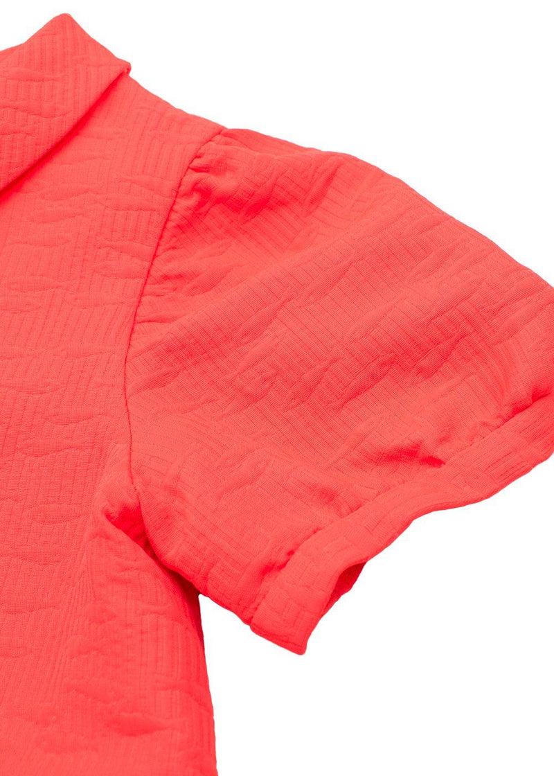 Kids 8Y Coral Textured Dress