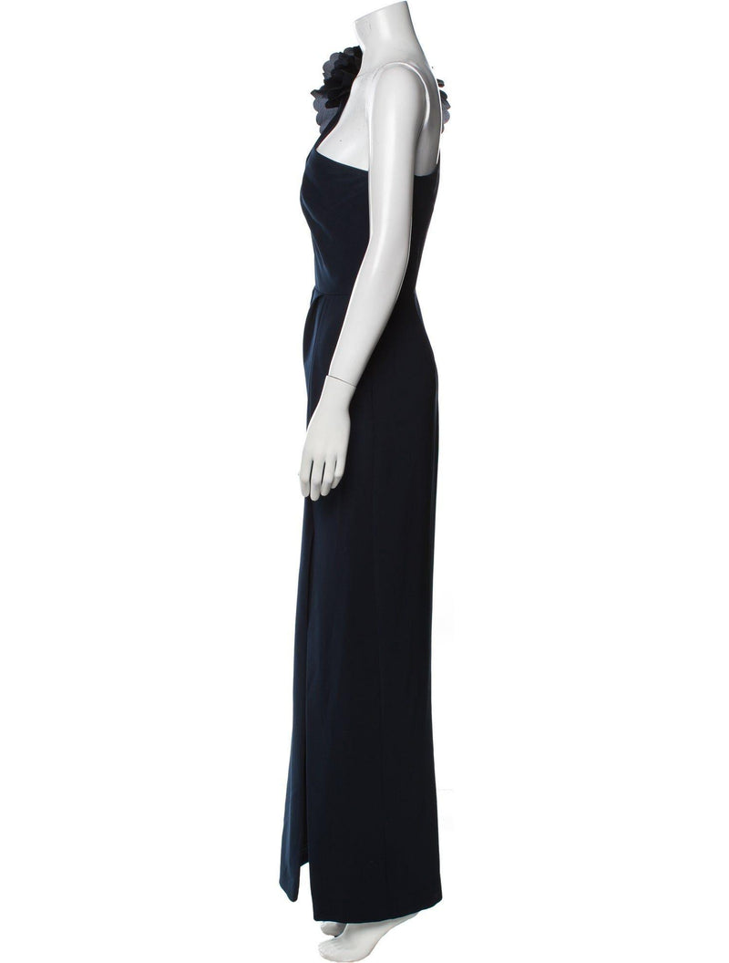 Marchesa Notte One Shoulder Floral Applique Gown