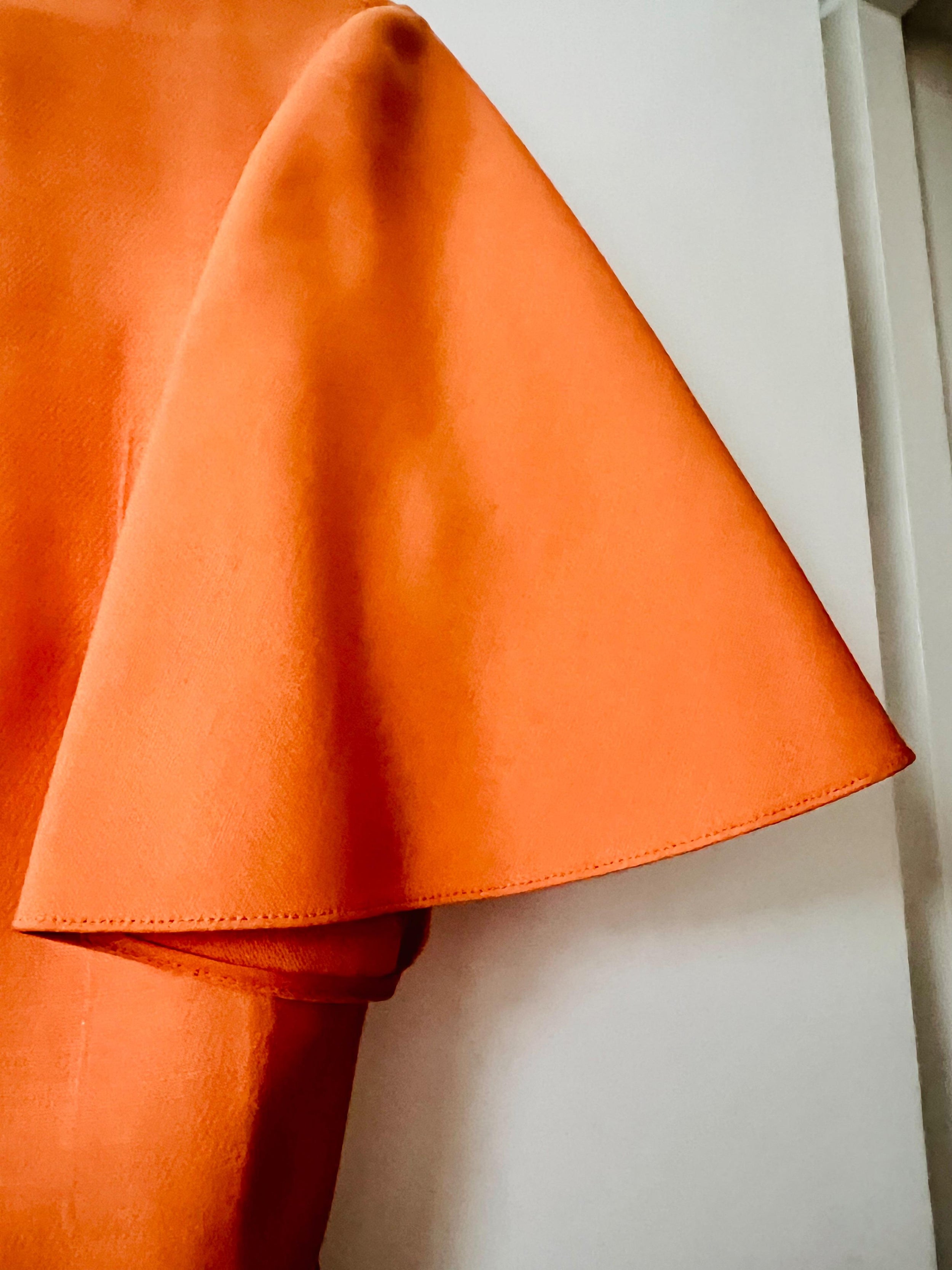 Valentino Orange Fluted Sleeve Mini Dress